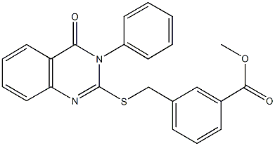 methyl 3-{[(4-oxo-3-phenyl-3,4-dihydro-2-quinazolinyl)sulfanyl]methyl}benzoate Struktur