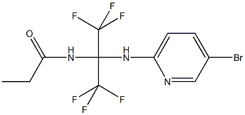 N-[1-[(5-bromo-2-pyridinyl)amino]-2,2,2-trifluoro-1-(trifluoromethyl)ethyl]propanamide Struktur