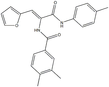 N-[2-(2-furyl)-1-(4-toluidinocarbonyl)vinyl]-3,4-dimethylbenzamide Struktur