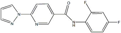 N-(2,4-difluorophenyl)-6-(1H-pyrazol-1-yl)nicotinamide Struktur