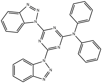 4,6-di(1H-1,2,3-benzotriazol-1-yl)-N,N-diphenyl-1,3,5-triazin-2-amine Struktur