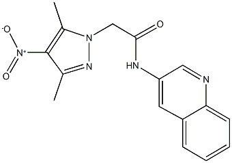 2-{4-nitro-3,5-dimethyl-1H-pyrazol-1-yl}-N-(3-quinolinyl)acetamide Struktur