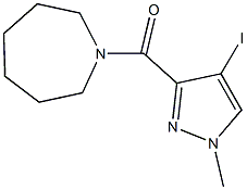 1-[(4-iodo-1-methyl-1H-pyrazol-3-yl)carbonyl]azepane Struktur