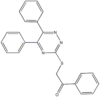 2-[(5,6-diphenyl-1,2,4-triazin-3-yl)sulfanyl]-1-phenylethanone Struktur