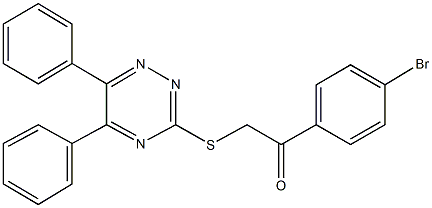 1-(4-bromophenyl)-2-[(5,6-diphenyl-1,2,4-triazin-3-yl)sulfanyl]ethanone Struktur