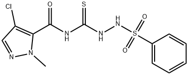 4-chloro-1-methyl-N-{[2-(phenylsulfonyl)hydrazino]carbothioyl}-1H-pyrazole-5-carboxamide Struktur