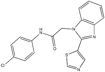 N-(4-chlorophenyl)-2-[2-(1,3-thiazol-5-yl)-1H-benzimidazol-1-yl]acetamide Struktur