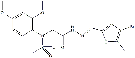 N-(2-{2-[(4-bromo-5-methyl-2-furyl)methylene]hydrazino}-2-oxoethyl)-N-(2,4-dimethoxyphenyl)methanesulfonamide Struktur