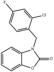 3-(2-chloro-4-fluorobenzyl)-1,3-benzoxazol-2(3H)-one Struktur