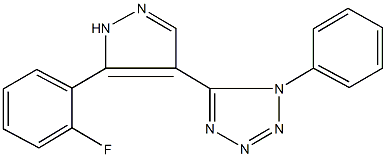 5-[5-(2-fluorophenyl)-1H-pyrazol-4-yl]-1-phenyl-1H-tetraazole Struktur