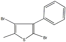 2,4-dibromo-5-methyl-3-phenylthiophene Struktur