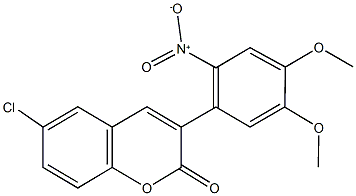 6-chloro-3-{2-nitro-4,5-dimethoxyphenyl}-2H-chromen-2-one Struktur