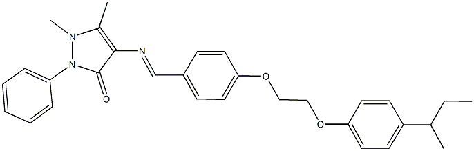 4-({4-[2-(4-sec-butylphenoxy)ethoxy]benzylidene}amino)-1,5-dimethyl-2-phenyl-1,2-dihydro-3H-pyrazol-3-one Struktur