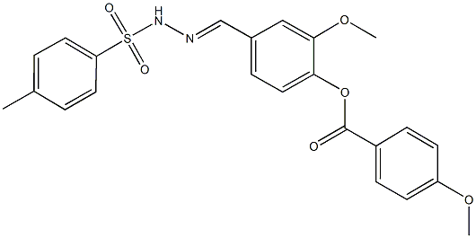 2-methoxy-4-{2-[(4-methylphenyl)sulfonyl]carbohydrazonoyl}phenyl 4-methoxybenzoate Struktur