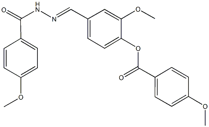 2-methoxy-4-[2-(4-methoxybenzoyl)carbohydrazonoyl]phenyl 4-methoxybenzoate Struktur