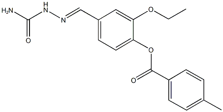 4-[2-(aminocarbonyl)carbohydrazonoyl]-2-ethoxyphenyl 4-methylbenzoate Struktur