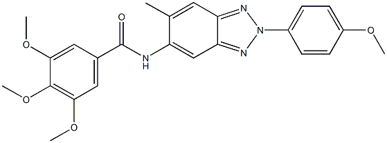 3,4,5-trimethoxy-N-[2-(4-methoxyphenyl)-6-methyl-2H-1,2,3-benzotriazol-5-yl]benzamide Struktur