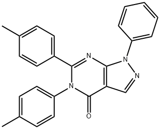 5,6-bis(4-methylphenyl)-1-phenyl-1,5-dihydro-4H-pyrazolo[3,4-d]pyrimidin-4-one Struktur