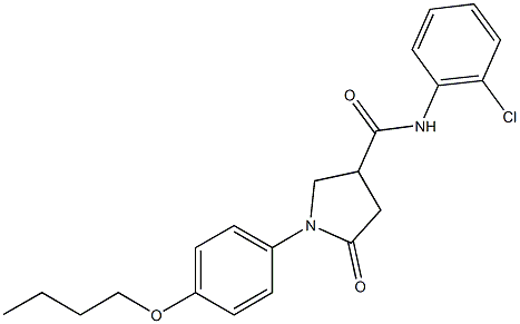 1-(4-butoxyphenyl)-N-(2-chlorophenyl)-5-oxo-3-pyrrolidinecarboxamide Struktur