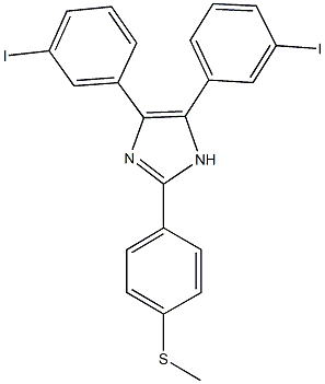 4,5-bis(3-iodophenyl)-2-[4-(methylsulfanyl)phenyl]-1H-imidazole Struktur