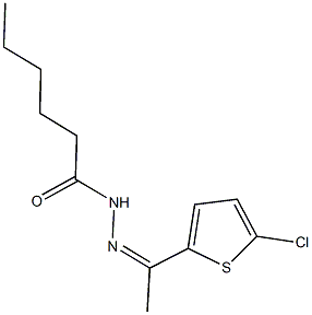 N'-[1-(5-chlorothien-2-yl)ethylidene]hexanohydrazide Struktur