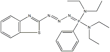 N-[[3-(1,3-benzothiazol-2-yl)-2-triazenylidene](diethylamino)phenylphosphoranyl]-N,N-diethylamine Struktur