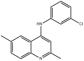 N-(3-chlorophenyl)-N-(2,6-dimethyl-4-quinolinyl)amine Struktur