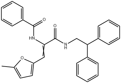 N-[1-{[(2,2-diphenylethyl)amino]carbonyl}-2-(5-methyl-2-furyl)vinyl]benzamide Struktur