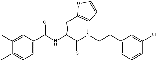 N-[1-({[2-(3-chlorophenyl)ethyl]amino}carbonyl)-2-(2-furyl)vinyl]-3,4-dimethylbenzamide Struktur