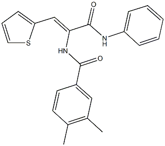 N-[1-(anilinocarbonyl)-2-(2-thienyl)vinyl]-3,4-dimethylbenzamide Struktur