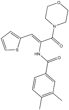 3,4-dimethyl-N-[1-(4-morpholinylcarbonyl)-2-(2-thienyl)vinyl]benzamide Struktur