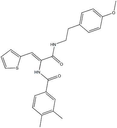 N-[1-({[2-(4-methoxyphenyl)ethyl]amino}carbonyl)-2-(2-thienyl)vinyl]-3,4-dimethylbenzamide Struktur