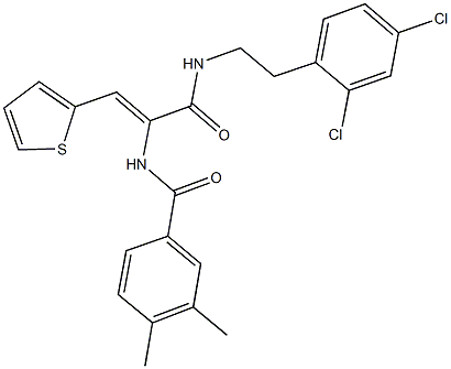 N-[1-({[2-(2,4-dichlorophenyl)ethyl]amino}carbonyl)-2-(2-thienyl)vinyl]-3,4-dimethylbenzamide Struktur