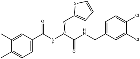 N-[1-{[(3,4-dichlorobenzyl)amino]carbonyl}-2-(2-thienyl)vinyl]-3,4-dimethylbenzamide Struktur