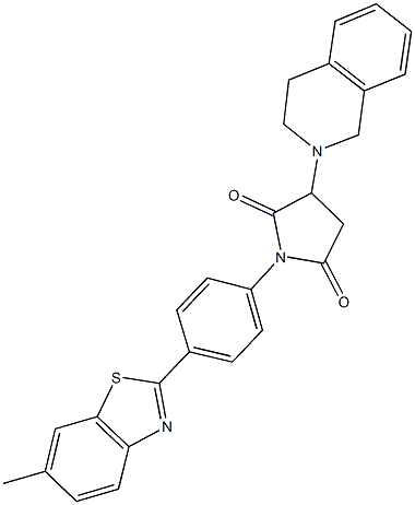 3-(3,4-dihydro-2(1H)-isoquinolinyl)-1-[4-(6-methyl-1,3-benzothiazol-2-yl)phenyl]-2,5-pyrrolidinedione Struktur