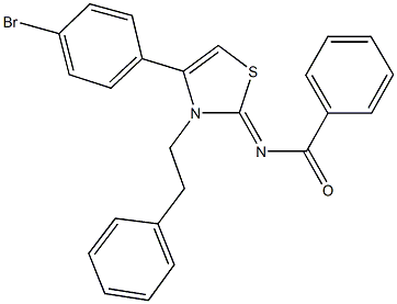 N-(4-(4-bromophenyl)-3-(2-phenylethyl)-1,3-thiazol-2(3H)-ylidene)benzamide Struktur