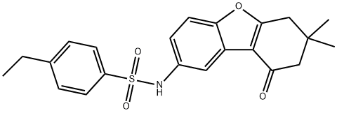 N-(7,7-dimethyl-9-oxo-6,7,8,9-tetrahydrodibenzo[b,d]furan-2-yl)-4-ethylbenzenesulfonamide Struktur