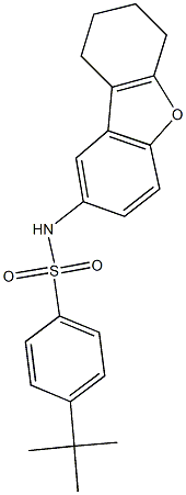 4-tert-butyl-N-(6,7,8,9-tetrahydrodibenzo[b,d]furan-2-yl)benzenesulfonamide Struktur