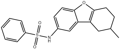 N-(8-methyl-6,7,8,9-tetrahydrodibenzo[b,d]furan-2-yl)benzenesulfonamide Struktur