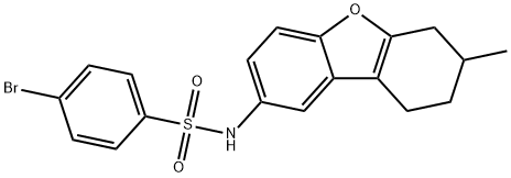 4-bromo-N-(7-methyl-6,7,8,9-tetrahydrodibenzo[b,d]furan-2-yl)benzenesulfonamide Struktur