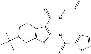 N-allyl-6-tert-butyl-2-[(2-thienylcarbonyl)amino]-4,5,6,7-tetrahydro-1-benzothiophene-3-carboxamide Struktur