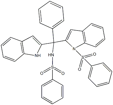 N-{1H-indol-2-yl(phenyl)[1-(phenylsulfonyl)-1H-indol-2-yl]methyl}benzenesulfonamide Struktur