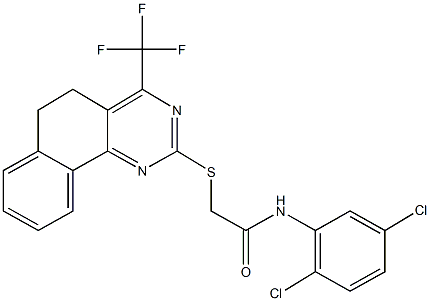 N-(2,5-dichlorophenyl)-2-{[4-(trifluoromethyl)-5,6-dihydrobenzo[h]quinazolin-2-yl]sulfanyl}acetamide Struktur