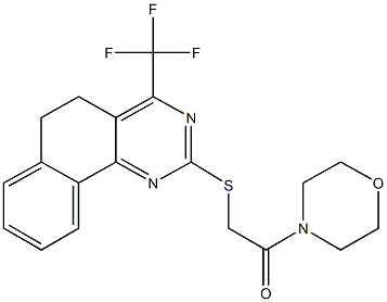 2-[(2-morpholin-4-yl-2-oxoethyl)sulfanyl]-4-(trifluoromethyl)-5,6-dihydrobenzo[h]quinazoline Struktur