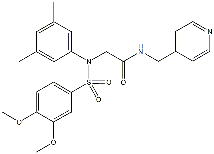 2-{[(3,4-dimethoxyphenyl)sulfonyl]-3,5-dimethylanilino}-N-(pyridin-4-ylmethyl)acetamide Struktur