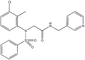 2-[3-chloro-2-methyl(phenylsulfonyl)anilino]-N-(3-pyridinylmethyl)acetamide Struktur