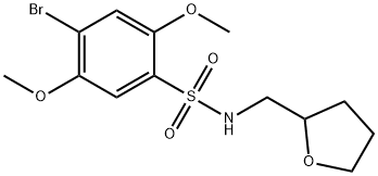 4-bromo-2,5-dimethoxy-N-(tetrahydro-2-furanylmethyl)benzenesulfonamide Struktur