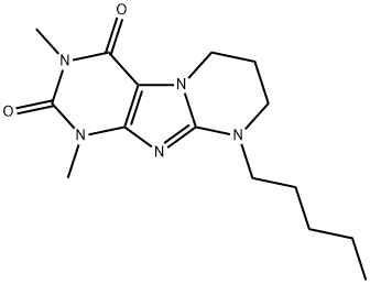 1,3-dimethyl-9-pentyl-6,7,8,9-tetrahydropyrimido[2,1-f]purine-2,4(1H,3H)-dione Struktur