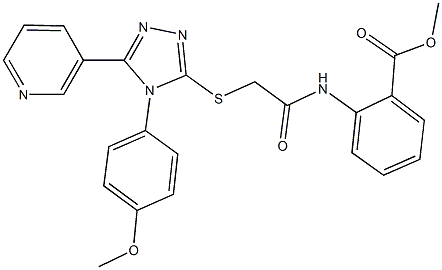 methyl 2-[({[4-(4-methoxyphenyl)-5-(3-pyridinyl)-4H-1,2,4-triazol-3-yl]sulfanyl}acetyl)amino]benzoate Struktur