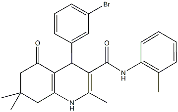 4-(3-bromophenyl)-2,7,7-trimethyl-N-(2-methylphenyl)-5-oxo-1,4,5,6,7,8-hexahydro-3-quinolinecarboxamide Struktur